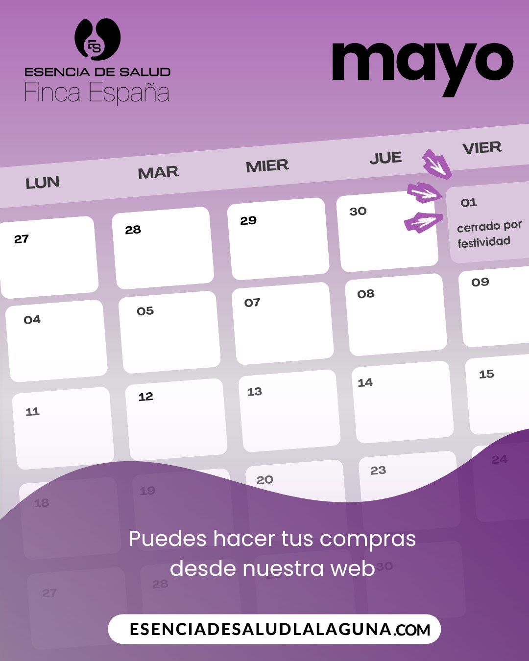 ✨ Mañana es festivo… pero el lunes estaremos de vuelta para seguir mimándote como te mereces 😉